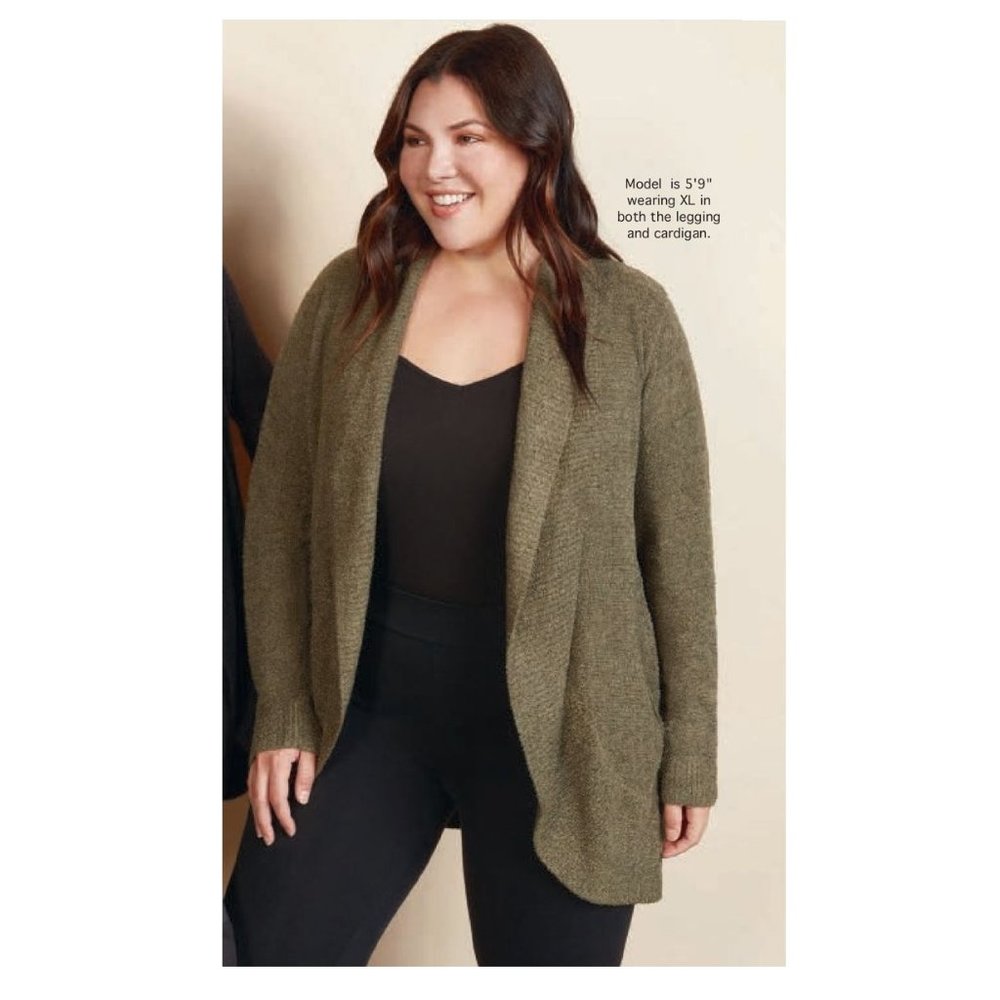MAX & MIA Women The Essential Travel Cardigan Open Front Pockets --Olive - Picture 3 of 5